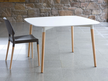 BELLOCH - Metallic structure table with natural beech wood legs by Santa & Cole - view 2